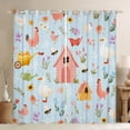 thumbnail image 1 of Homewish Cute Duck Chicken Blackout Curtains Set of 2 (52x84 Each),Rustic Farmhouse Cabin Window Curtains,Colorful Flower Curtains and Drapes For Girl Boy,Microfiber Bedroom Decor, 1 of 6