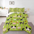 thumbnail image 1 of Homewish Cute Farm Animal Full Size Comforter Sets for Kids, Sheep Pig Cow Horse Bedding Comforter Set, Green Cartoon Theme Reversible Bedding Sets, Super Cozy Room Decor, 3 Pieces, 1 of 8