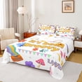 thumbnail image 1 of Homewish Cute Floral Mushroom Twin Sheet Sets,Colorful Rustic Floral Twin Fitted Sheet,White Orange Purple Flat Sheet For Girl Teens,Microfiber Bedroom Decor,3-Piece, 1 of 7