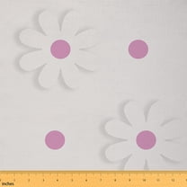 Homewish Cute Flower Daisy Fabric by the Yard 1 Yard,Geometric Polka Dot Home Decor Fabric by the Yard,Pink White Sewing Fabric For Girls,Luxury Bedroom Decor