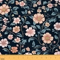 thumbnail image 1 of Homewish Cute Flower Fabric by the Yard 3 Yard,Rustic Floral Sewing Fabric,Orange Blue Black Room Decor Fabric by the Yard For Girls,Luxury Bedroom Decor, 1 of 6