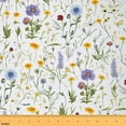 thumbnail image 1 of Homewish Cute Flower Lavender Fabric by the Yard 3 Yard,Rustic Floral Sewing Fabric,Green Purple White Room Decor Fabric by the Yard For Girls,Luxury Bedroom Decor, 1 of 6