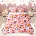 thumbnail image 1 of Homewish Cute Fox Penguin 7 Pieces Bedding Comforter Set,Christmas Snowman Santa Claus Full Bedding Set,Cartoon Xmas Reindeer Fitted Sheet Flat Sheet For Girrls Teens,Super Cozy Room Decor Reversible, 1 of 9