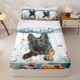 thumbnail image 1 of Homewish Cute German Shepherd Zipper Twin Comforter Sets with Fitted Sheet and 2 Pillowcases,Jellyfish Seaweed Seashell Zipper Bedding Set,Ocean Splash Wave Decor,Reversible,4pcs, 1 of 8