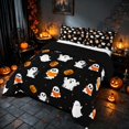thumbnail image 1 of Homewish Cute Ghost Pumpkin Full Size Comforter Sets, Halloween Spooky Animal Bedding Comforter Set, Black Orange, Black Reversible, 3-Piece 1 Comforter and 2 Pillowcases, 1 of 6