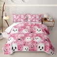 thumbnail image 1 of Homewish Cute Ghost Pumpkin Twin Quilt Set for Girls, Halloween Spider Bow Twin Coverlet Set, Soft Pink, 2-Piece 1 Bedspread and 1 Pillowcase, 1 of 7