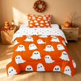 thumbnail image 1 of Homewish Cute Ghost Twin Comforter Sets, Halloween Spooky Animal Bedding Set, Orange White, Polka Dots Reversible, 2 Pieces 1 Comforter and 1 Pillowcase, 1 of 5