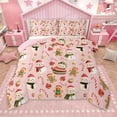 thumbnail image 1 of Homewish Cute Gingerbread Man Queen Comforter Set,Kawaii Christmas Snowman Bedding Sets,Xmas Candy Cane Bedding Comforter Set For Girl Kids,Microfiber Bedroom Decor Reversible,3-Piece, 1 of 8
