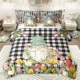 thumbnail image 1 of Homewish Cute Gnome 7-Piece Twin Bedding Sets,Colorful Flower Tulip Bedding Comforter Set,White Black Classic Checkered Sheet Sets For Girls Kids,Luxury Bedroom Decor Reversible, 1 of 8