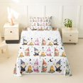 thumbnail image 1 of Homewish Cute Gnome Twin Sheets For Kids,Kawaii Cartoon Themed Bedding,White,3 Pieces,1 Fitted Sheet and 1 Pillowcase, 1 of 6
