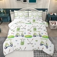 thumbnail image 1 of Homewish Cute Golf Print Full Size Comforter Sets, Green Cartoon Truck Car Bedding Comforter Set, Kawaii Love Heart Reversible Bedding Sets, Breathable Home Decor, 3pcs, 1 of 8