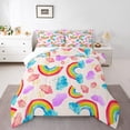 thumbnail image 1 of Homewish Cute Gradient Rainbow 2pcs Bedding Comforter Set for Teens Kids Children,Ombre Watercolor Twin Comforter Sets,Cartoon Kawaii Breathable Bedding Set,Lightweight Room Decor, 1 of 8