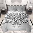 thumbnail image 1 of Homewish Cute Grey Ribbon Bowtie 7-Piece Bedding Comforter Set For Female Girls Adults,Leopard Print King Bedding Sets,Animal Cheetah Print Ultra Soft Bed Sheets,Breathable Home Decor,Reversible, 1 of 8