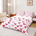 thumbnail image 1 of Homewish Cute Heart Loves Twin Sheet Sets,Happy Valentine'S Day Twin Fitted Sheet,White Pink Flat Sheet For Girls Kids,Breathable Home Decor,3 Pieces, 1 of 7