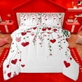 thumbnail image 1 of Homewish Cute Heart Print Full Size Comforter Sets,Loves Pattern Bedding Comforter Set,White Red Bedding Sets For Girls Kids,Microfiber Bedroom Decor Reversible,3-Piece, 1 of 8