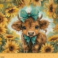 thumbnail image 1 of Homewish Cute Highland Cow Fabric by the Yard 3 Yard,Cute Bowtie Bowknot Sewing Fabric,Rustic Farmhouse Cabin Room Decor Fabric by the Yard For Girls,Breathable Home Decor, 1 of 6