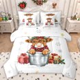 thumbnail image 1 of Homewish Cute Highland Wish 7-Piece Bedding Comforter Set,Merry Christmas Gifts King Bedding Sets,Rustic Western Farmhouse Bed Sheets For Boys Girls,Breathable Home Decor Reversible, 1 of 8