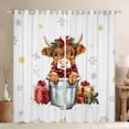 thumbnail image 1 of Homewish Cute Highland Wish Black Out Curtains,Merry Christmas Gifts Curtains Pack of 2 (42x63 Each),Rustic Western Farmhouse Bedroom Curtains For Boys Girls,Breathable Home Decor, 1 of 6