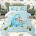 thumbnail image 1 of Homewish Cute Jungle Dino Dinosaur Bedding Comforter Set 2pcs for Kids Teens,Cartoon Wildlife Giraffe Twin Comforter Sets Microfiber,Woodland Animal Breathable Bedding Set,Luxury Bedroom Decor, 1 of 8
