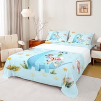 Homewish Cute Jungle Dino Dinosaur Twin Sheet Sets 3pcs for Kids Teens,Cartoon Wildlife Giraffe Twin Fitted Sheet Microfiber,Woodland Animal Breathable Flat Sheet,Luxury Bedroom Decor