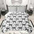 thumbnail image 1 of Homewish Cute Loves Pattern Bedding Comforter Set,Cartoon Ribbon Bowknot Twin Comforter Sets,White Black Bedding Set For Girl Kids,Ultra Soft Home Decor Reversible,2 Pieces, 1 of 8