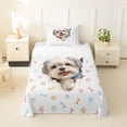 thumbnail image 1 of Homewish Cute Maltese Dog Twin Sheets,Kawaii Paw Print Bedding,White,3 Pieces,1 Fitted Sheet and 1 Pillowcase, 1 of 6