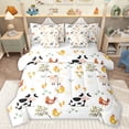 thumbnail image 1 of Homewish Cute Milk Cow 7 Pieces Bedding Comforter Set,Kawaii Farmhouse Sheep Full Bedding Set,Boho Style Chicken Fitted Sheet Flat Sheet For Kids,Luxury Bedroom Decor Reversible, 1 of 8