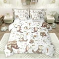 thumbnail image 1 of Homewish Cute Otter Bedding Comforter Set 7pcs for Children Teenagers,Stars Print Queen Bedding Sets Super Cozy,Cartoon Animal Koi Fish Queen Sheet Sets,Super Cozy Room Decor,Reversible, 1 of 8