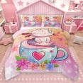 thumbnail image 1 of Homewish Cute Pink Axolotl 3 Pieces Queen Comforter Set for Children Boys Girls,Cartoon Floral Salamander Ultra Soft Bedding Sets,Dreamy Gradient Ombre Bedding Comforter Set,Microfiber Bedroom Decor, 1 of 8