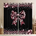 thumbnail image 1 of Homewish Cute Pink Bowtie Black Out Curtains for Children Teens,Kawaii Ribbon Bow Knot Curtains Pack of 2 (42x63 Each),Abstract Cheetah Print Bedroom Curtains,Microfiber Bedroom Decor, 1 of 6
