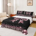 thumbnail image 1 of Homewish Cute Pink Bowtie Twin Sheet Sets 3pcs for Children Teens,Kawaii Ribbon Bow Knot Twin Fitted Sheet Microfiber,Abstract Cheetah Print Breathable Flat Sheet,Microfiber Bedroom Decor, 1 of 7