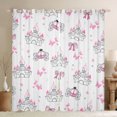 thumbnail image 1 of Homewish Cute Pink Castle Blackout Curtains Set of 2 (52x84 Each) for Teens Kids Children,Dreamy Princess Window Curtains,Cartoon Kawaii Butterfly Curtains and Drapes,Lightweight Room Decor, 1 of 6
