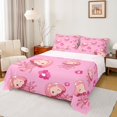 thumbnail image 1 of Homewish Cute Pink Jellyfish Twin Sheet Sets for Teen, Kawaii Sealife Twin Fitted Sheet, Cartoon Flower Floral Flat Sheet, Breathable Home Decor, 3pcs, 1 of 7