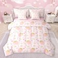 thumbnail image 1 of Homewish Cute Pink Strawberry Twin Bedding Sets 7-Piece for Girl, Kawaii Blossoms Flower Floral Bedding Comforter Set, Plant Botanical Reversible Sheet Sets, Breathable Home Decor, 1 of 8