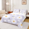 thumbnail image 1 of Homewish Cute Plum Cartoon Twin Sheet Sets, Groovy Flower Floral Twin Fitted Sheet, Kawaii Princess Style Flat Sheet, Ultra Soft Bedroom Decor, 3 Pieces, 1 of 7