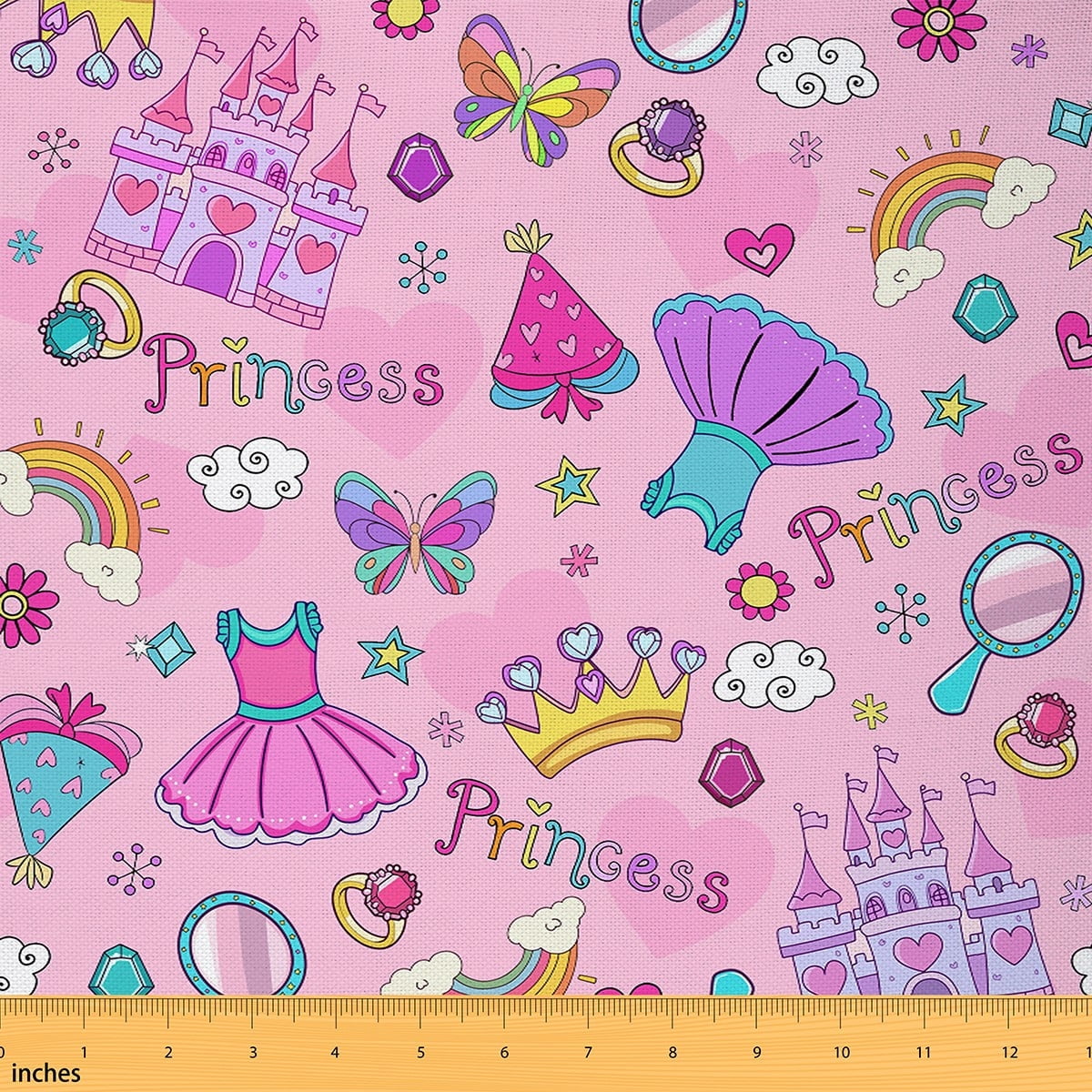 Princess Material Homewish Cute Princess Dress Fabric by the Yard 2 Yard,Fairy Tale ...