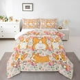thumbnail image 1 of Homewish Cute Puppy Dog Full Size Comforter Sets,Kawaii Corgi Bedding Comforter Set,Pink Rustic Flower Bedding Sets For Boys Girls,Lightweight Room Decor,3-Piece, 1 of 8