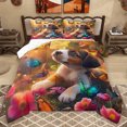 thumbnail image 1 of Homewish Cute Puppy Dogs Full Size Comforter Sets,Chic Butterflies Flower Bedding Comforter Set,Kawaii Pet Animal Bedding Sets For Boys Girls,Super Cozy Room Decor Reversible,3-Piece, 1 of 8