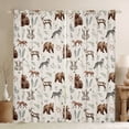 thumbnail image 1 of Homewish Cute Rabbit Bear Curtains Pack of 2 (42x84 Each),Jungle Deer Curtains Blackout,Rustic Plant Leaves Bedroom Curtains For Men Women,Super Cozy Room Decor, 1 of 6