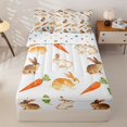 thumbnail image 1 of Homewish Cute Rabbit Farm Animal Zipper Full Size Comforter Sets with Fitted Sheet and 2 Pillowcases,Happy Easter Theme Zipper Bedding Set For Kids Girls,Reversible,4 Pieces, 1 of 7
