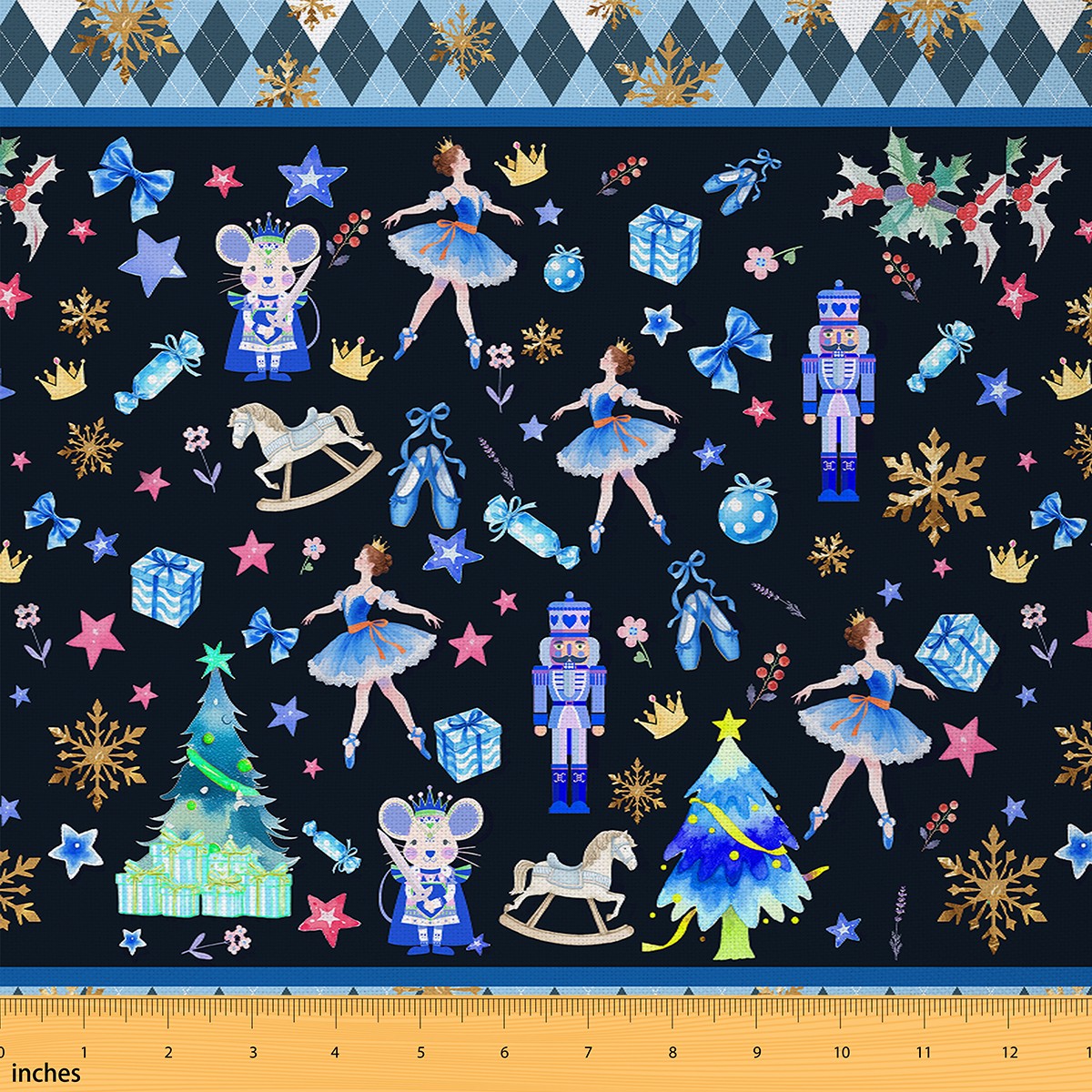 Homewish Cute Royal Princess 01 for Girls, Dreamy Fairy Tale Room Decor Fabric by the Yard, Merry Christmas Sewing Fabric, Lightweight Room Decor