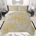 thumbnail image 1 of Homewish Cute Rustic Flower Full Size Comforter Sets,Country Botanical Bedding Comforter Set,Yellow Gray Bedding Sets For Girls Kids,Breathable Home Decor Reversible,3-Piece, 1 of 8