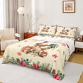 thumbnail image 1 of Homewish Cute Rustic Rooster Queen Sheet Sets for Teen, Cartoon Xmas Reindeer Flat Sheet, Merry Christmas Queen Fitted Sheet, Microfiber Bedroom Decor, 4-Piece, 1 of 7