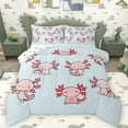 thumbnail image 1 of Homewish Cute Salamander Full Size Comforter Sets,Cartoon Axolotl Bedding Comforter Set,Pink Blue Bedding Sets For Boys Girls,Super Cozy Room Decor Reversible,3pcs, 1 of 8