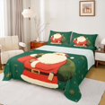 thumbnail image 1 of Homewish Cute Santa Claus Twin Sheet Sets, Vintage Green Red Christmas Twin Fitted Sheet, Western Winter Festival Flat Sheet, Microfiber Bedroom Decor, 3-Piece, 1 of 7