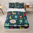 thumbnail image 1 of Homewish Cute Sheep Giraffe Zipper Twin Comforter Sets with Fitted Sheet and 2 Pillowcases For Boys,Jungle Animal Dinosaur Zipper Bedding Set For Dino Lover,Reversible,4 Pieces, 1 of 7