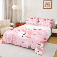thumbnail image 1 of Homewish Cute Snowman Snowflakes Full Size Sheets 4-Piece for Female Men Adults,Xmas Christmas Festival Breathable Bed Sheets,Happy New Year Lightweight Sheet Sets,Microfiber Bedroom Decor, 1 of 7