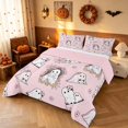 thumbnail image 1 of Homewish Cute Spooky Animal Full Size Comforter Sets for Girls, Halloween Ghost Bedding Comforter Set, Light Pink, Pink Reversible, 3 Pieces 1 Comforter and 2 Pillowcases, 1 of 6