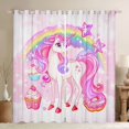 thumbnail image 1 of Homewish Cute Unicorn Animal Black Out Curtains, Glitter Stars Rainbow Curtains Pack of 2 (42x63 Each), Cake Donut Dessert Bedroom Curtains, Blackout Curtains Home Decor, 1 of 6
