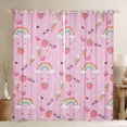thumbnail image 1 of Homewish Cute Watercolor Rainbow Blackout Curtains Set of 2 (52x84 Each),Sweet Starwberry Ice Cream Window Curtains,Pink Kawaii Daisy Curtains and Drapes For Princess,Ultra Soft Home Decor, 1 of 6